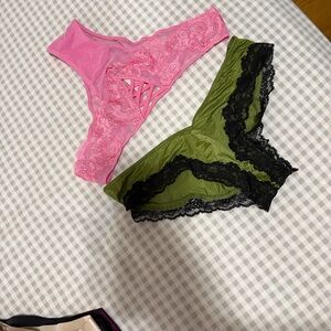 Victoria's Secret Pink and Green Lace Panties